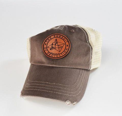 Pursuit of Protection Leather Dad Hat
